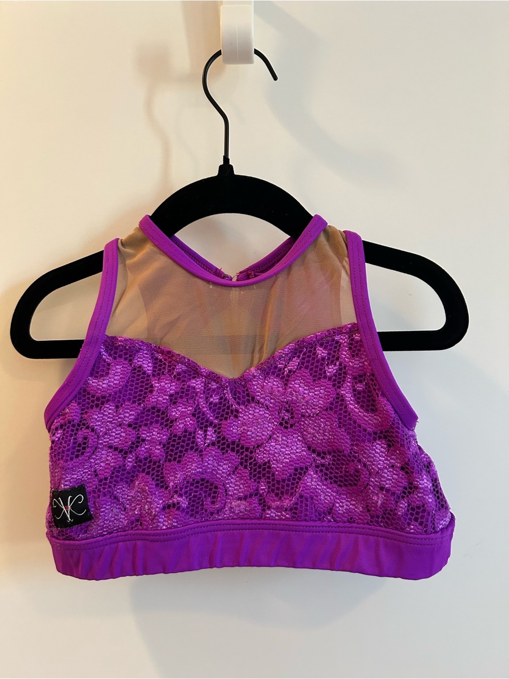 Kandi Kouture Kids Purple Lace Dance Top - Child’s Large